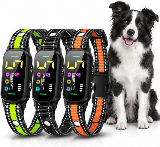 3 Pack Dog Bark Collar, Automatic Rechargeable 5-Mode Collar for Dogs