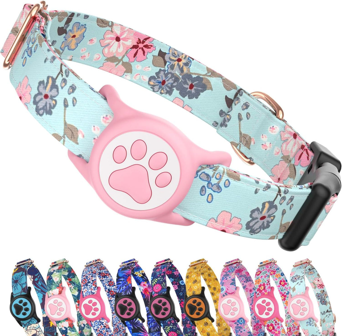Premium Airtag Dog Collar,With IP68 Waterproof Airtag Holder,Stylish Design