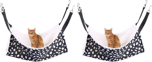 AKIRO for Kitten Cat Cage Cage Hammock, Hanging Bed round Dot Tower Zebra Leopard Pattern Warm Pet Hammock, Soft Plush Hanging Cat Bed Mat Winter Warm Cotton