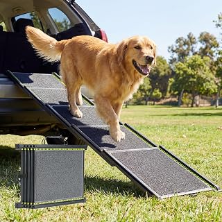 Foldable Dog Steps for Car SUV Truck - 5-Step Wide Stairs, 9.9Lbs