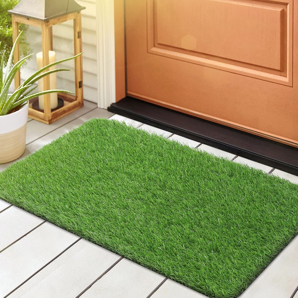 LINLA 32"X 20" Artificial Grass Door Mat, Turf Grass Dog Outdoor Rug