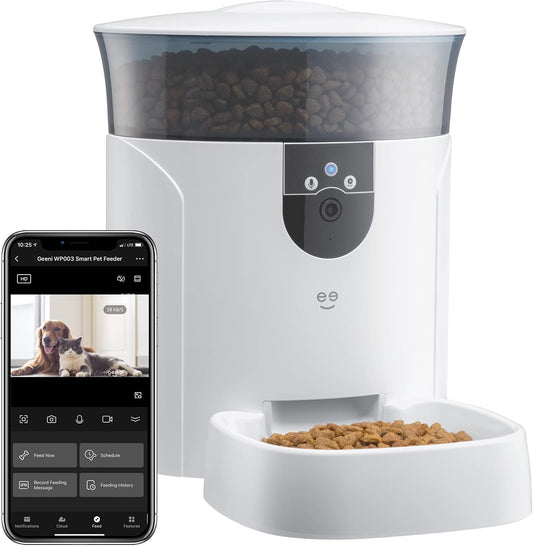 Geeni 7L Automatic Cat & Dog Feeder with Smart Pet Camera, Timer & Voice