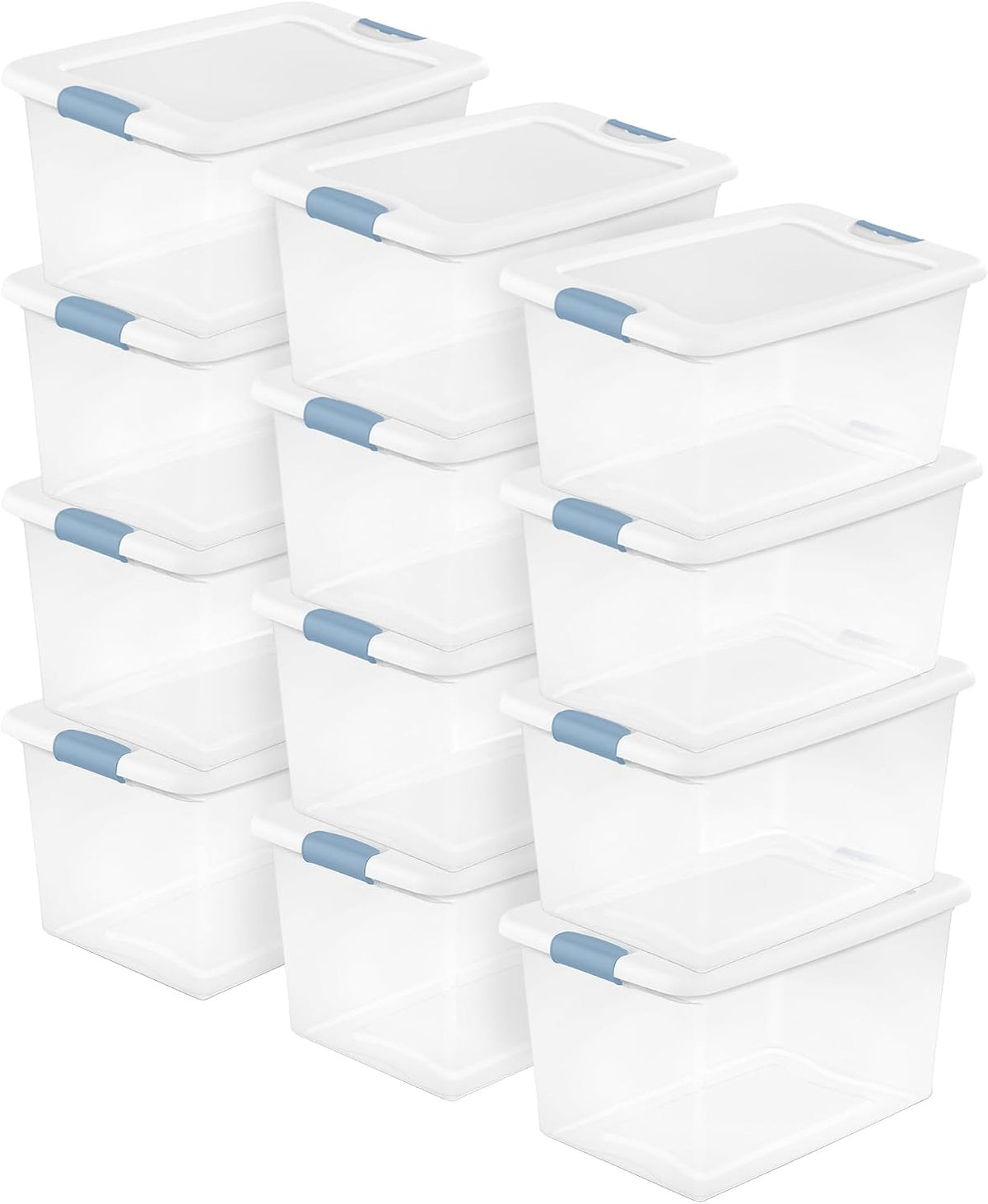 Sterilite Latching Box with Lids for Home and Office, 15 Quart, 12-Pack