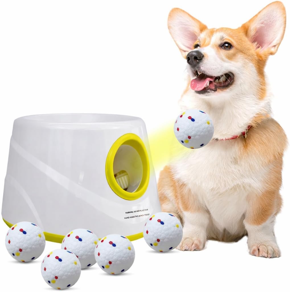 Automatic Dog Ball Launcher, Interactive Fetch Machine for Small Medium Dog