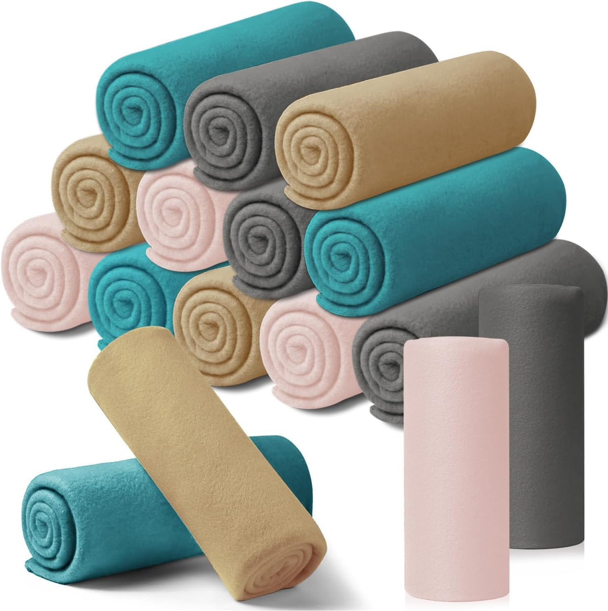 Smoothnovelty 20 Pcs Large Puppy Dog Blanket 26 X 18 Inches Pet Blankets Puppy Essentials Washable Soft Fleece Throw Reversible Warm Sleep Mat for Small Medium Dog Cat Bed Sofa Car Indoor Outdoor