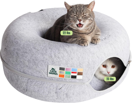 GONPETGP Cat Tunnels for Indoor Cats with Cube Tent Toys Combo, Pop up Collapsible Crinkle Interactive Peek Hole, Cat Tube with Play Ball and Bell for Kitten, Puppy, Kitty, Rabbit - Set of 3