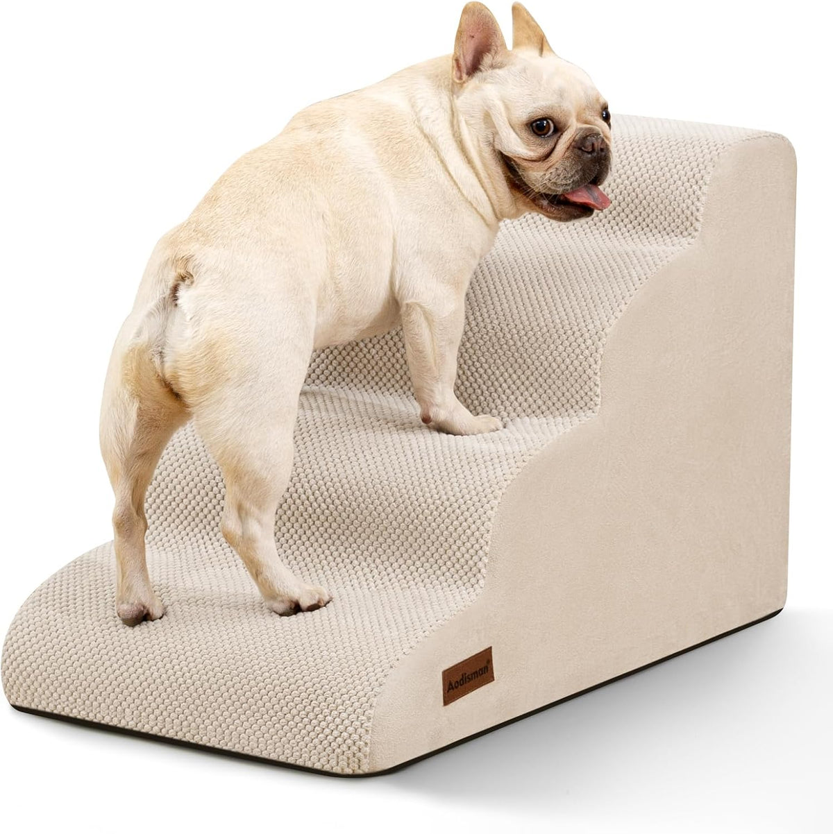 Aodisman Dog Steps for Bed or Couch,4 Step Pet Stairs for Small Dogs & Cat