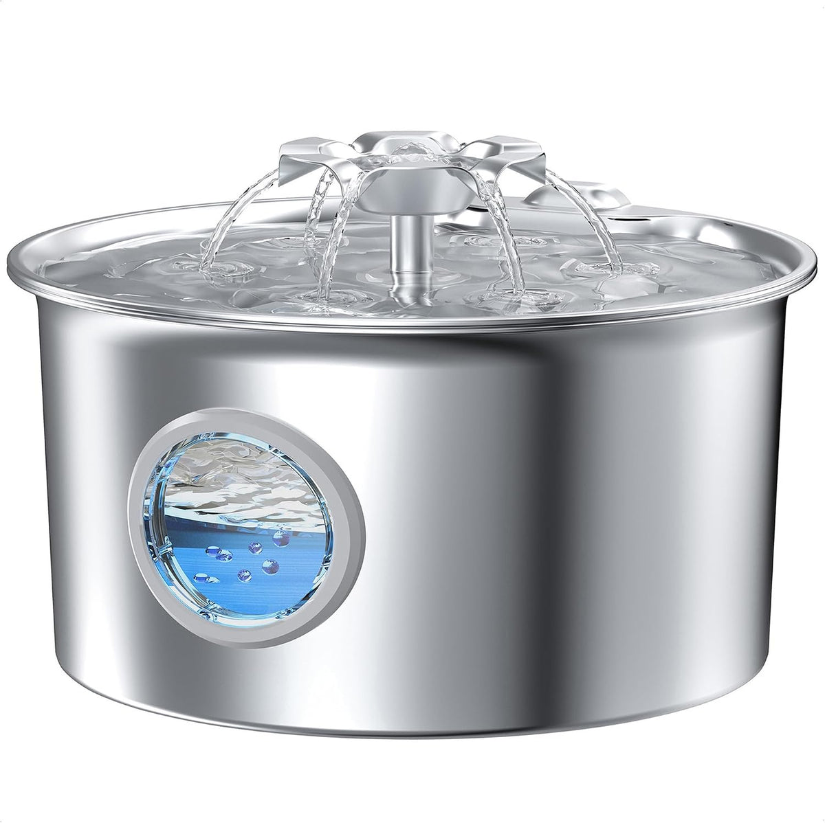 Stainless Steel Cat Water Fountain: 88Oz/2.6L Pet Fountain for Drinking