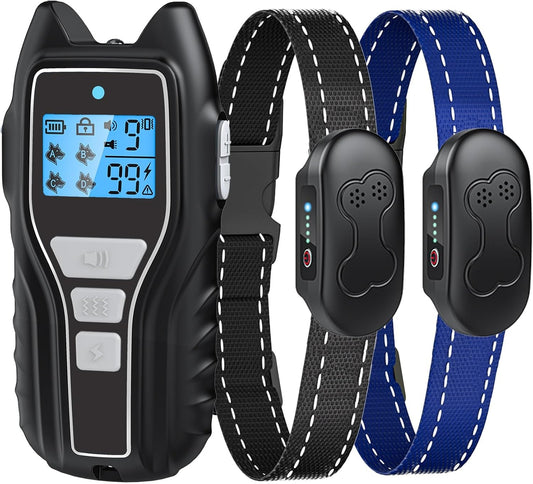 Shock Collar for 2 Dogs, Dog Shock Collar with Remote Control, Black