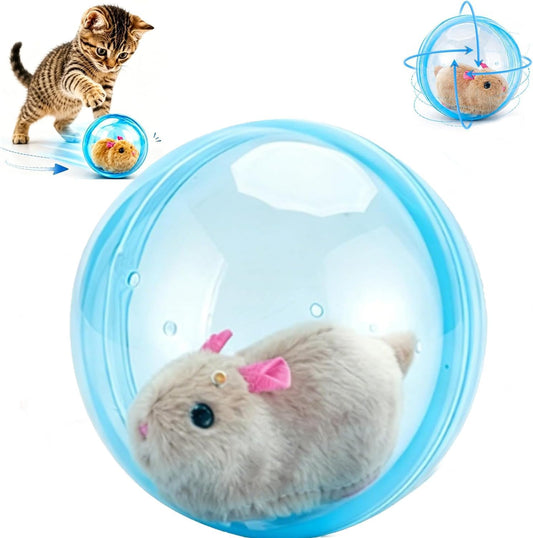 2026 New Self-Rolling Interactive Cat Ball Realistic Animal Automatic Moving Rolling Cat Ball 360° Rolling Spin Moving Cat Ball Fun Indoor Interactive Pet Ball for Cats Dogs Chasing