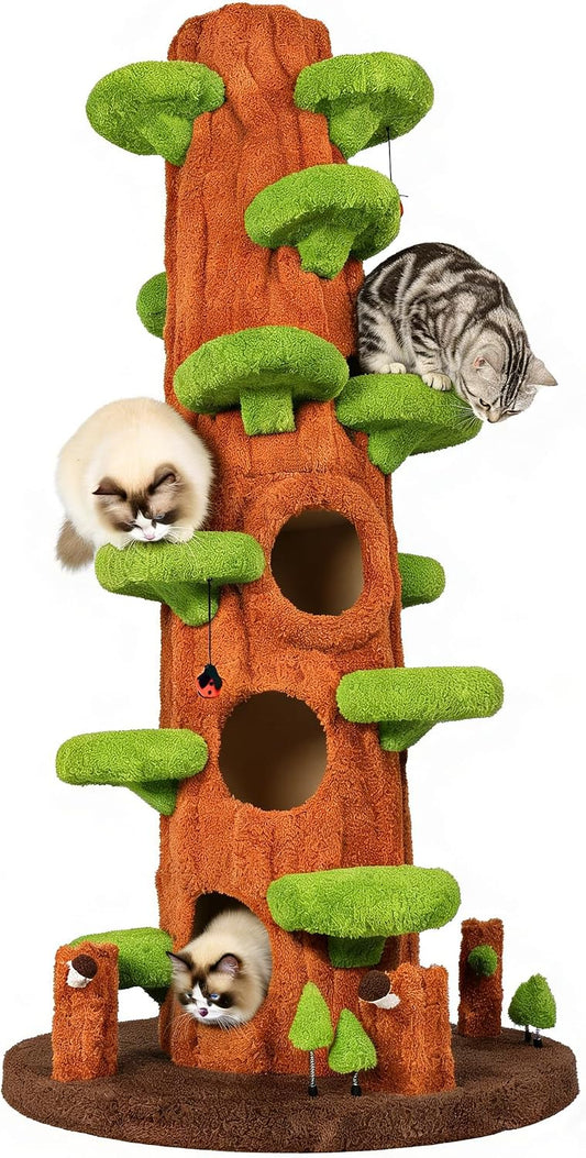 Luxury Cat Tree Tower for Indoor Cats,78.6" Tall Cat Tree,Multi-Level Furniture Activity Center with Scratching Posts Stand House Condo Funny Toys Kittens Pet Play House