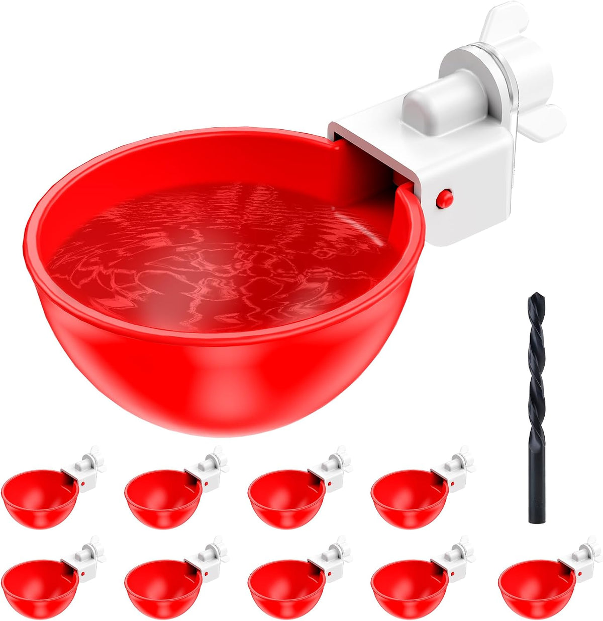 Chicken Waterer Cups, Automatic DIY Chicken Water Bowl 10 Pack
