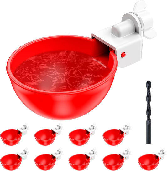Chicken Waterer Cups, Automatic DIY Chicken Water Bowl 10 Pack