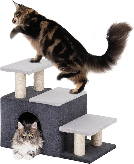 3-In-1 Pet Stairs for Cats, 7.87" Depth Pet Steps for Large Cats