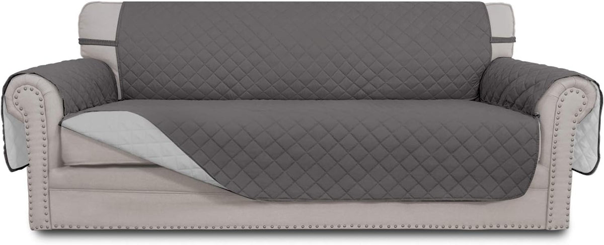 Easy-Going Reversible Couch Cover, 3 Cushion Sofa, Large, Gray/Light Gray