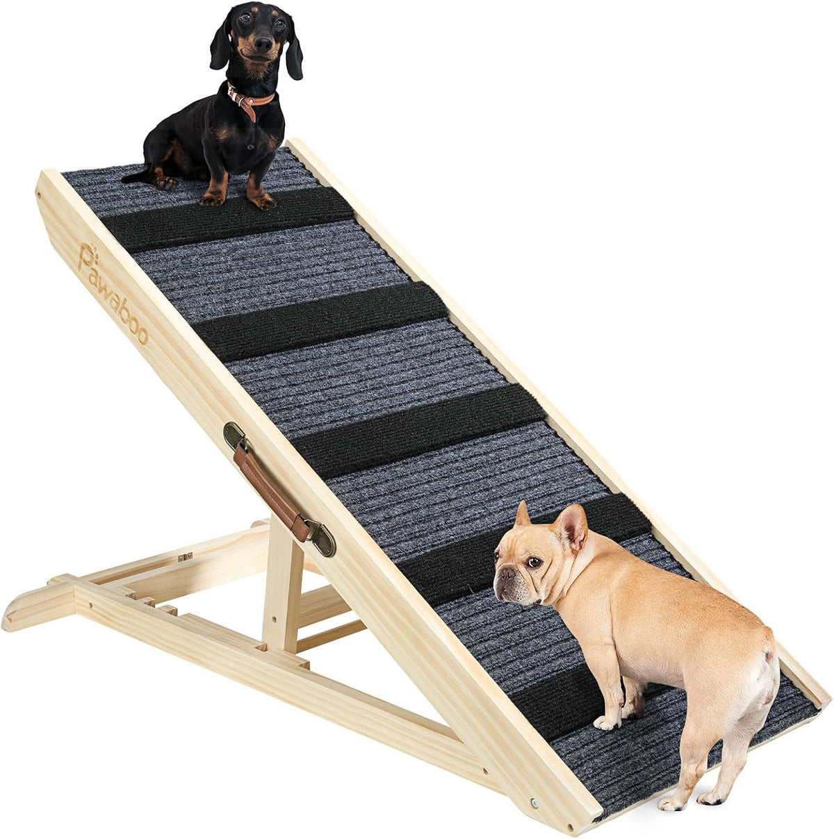 Pawaboo 2026 Upgraded Small Dog Ramp for Couch Foldable, 5 Ajustable Height