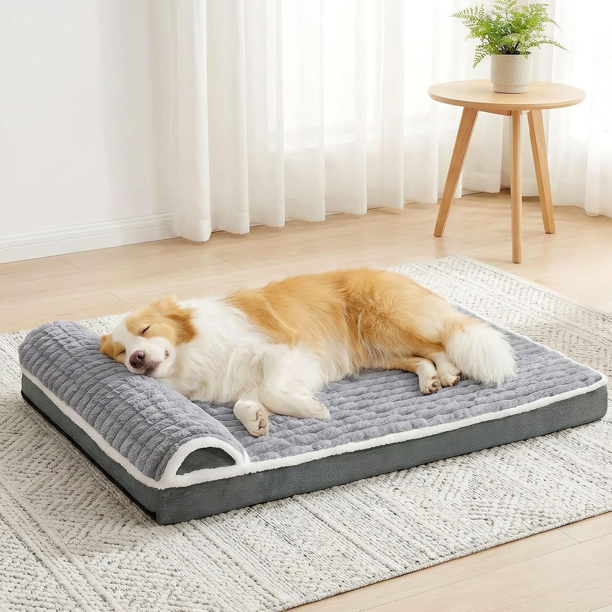 Orthopedic Large Dog Bed Pillow Pet Sofa Bed 36''X24'' Grey