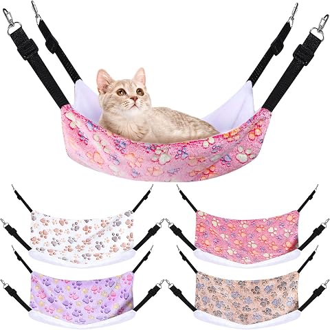 Geelin 4 Pcs Cat Hammock Hanging for Cage Bed, Paw, 20 X 24 Inch
