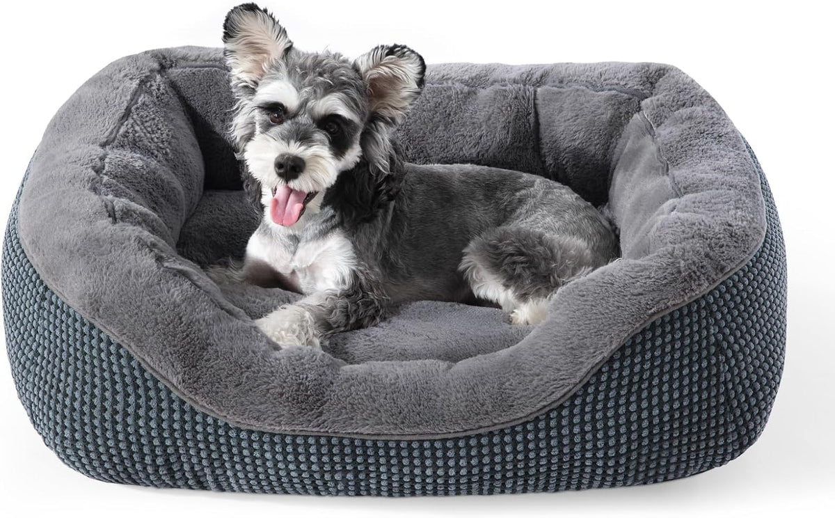INVENHO Small Dog Bed for Small Dogs, Cat Beds for Indoor Cats Washable, Orthopedic Dog Bed, Warming Soft Calming Sleeping Puppy Bed Durable Pet Bed with Anti-Slip Bottom S(20"X19"X6")