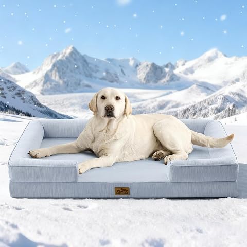 COZY KISS Cooling Dog Bed for Extra Large Dogs, 48" Orthopedic Pet Sofa