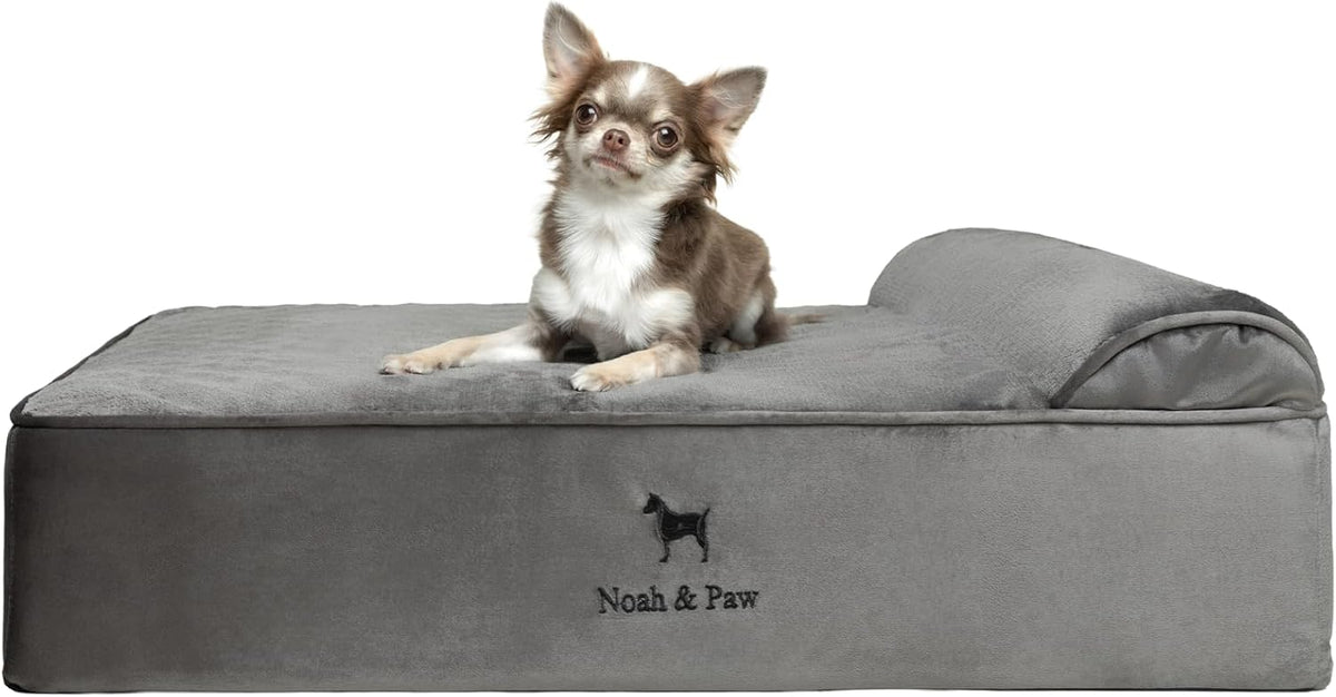 NOAH & PAW Medium Dog Bed Orthopedic Memory Foam Cooling Gel 28X23X7.5 In