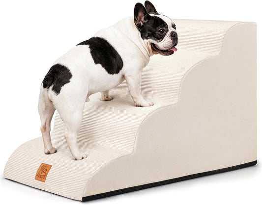 Dog Steps for Bed, 4-Step Dog Stairs for Small Dogs and Cats, 17.7" H