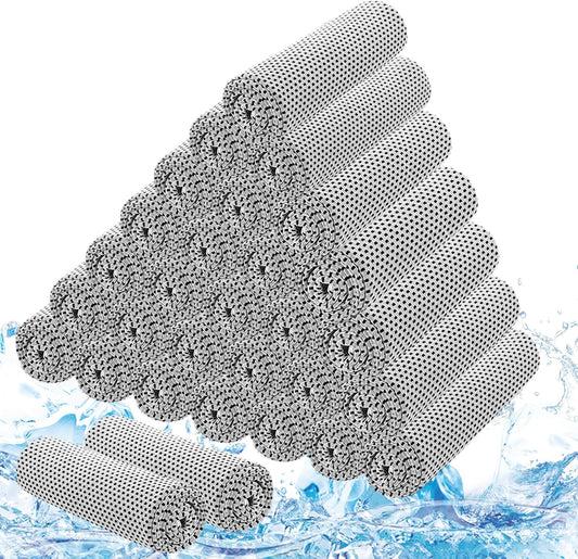 30Pack Cooling Towels for Neck and Face (40"X12"), Ice Microfiber Cooling Towels Bulk for Workout Chill Sweat Towels Cooling Neck Wraps for Gym Yoga Golf Running Sport
