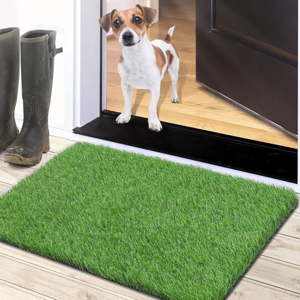 Artificial Grass Door Mat, Thick Turf Grass Dog Indoor/Outdoor Rug, 30"X20"