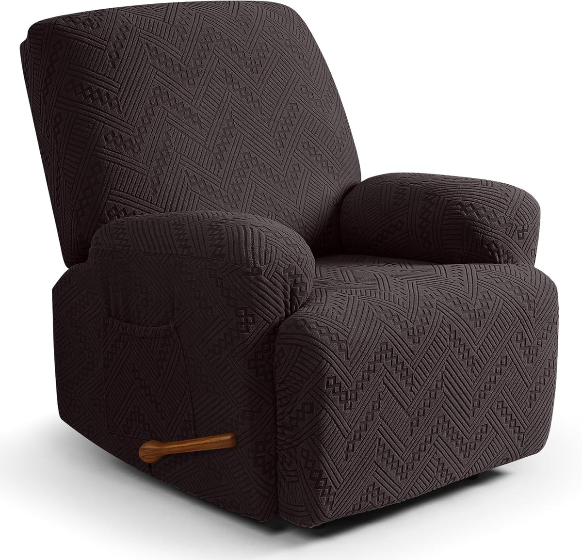 Ruaozz Recliner Chair Covers, Soft Stretch Recliner Slipcover, Chocolate