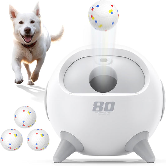 Gosports Pets 24 Inch Dog Ball Launcher - Ergonomic Tennis Ball Thrower for Dogs 20+ Lbs - Includes Tosser and (2) 2.5 Inch Balls for Fetch