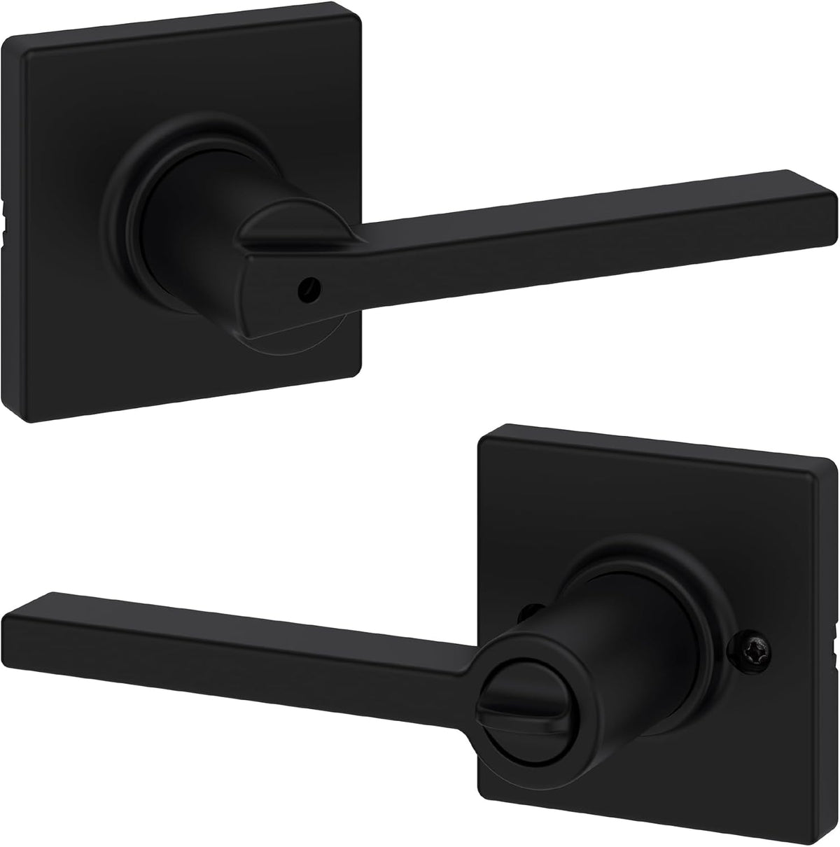 Kwikset Casey Privacy Door Lever with Lock, Matte Black
