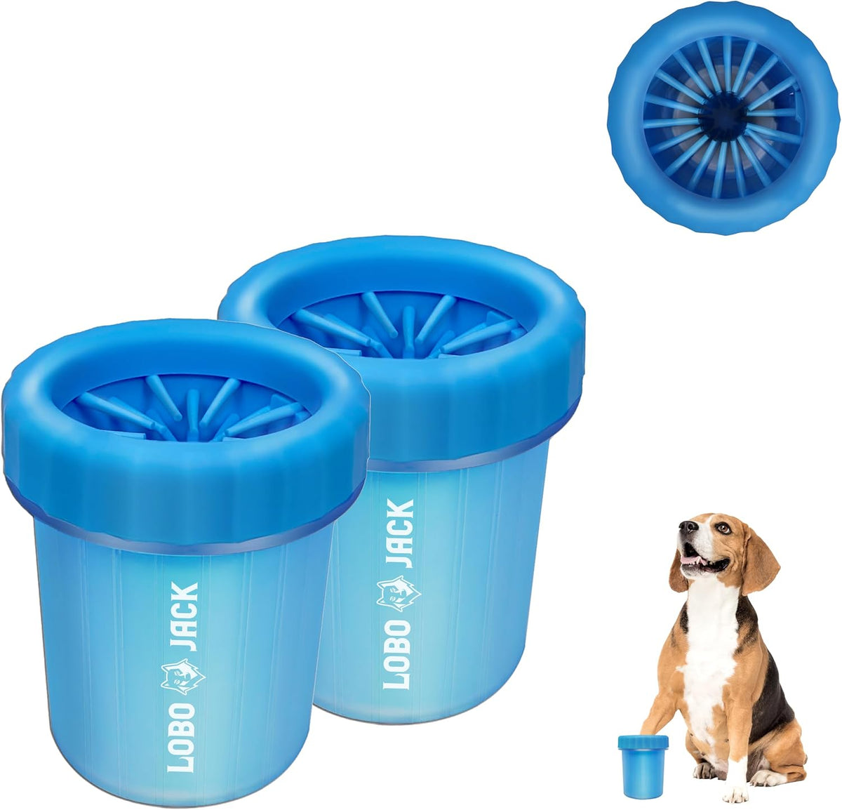 Dog Paw Cleaner, Portable Pet Cleaning 360º Silicone Washer Cup, for Small and Medium Breed Cats and Dogs (Blue) 2 Pack
