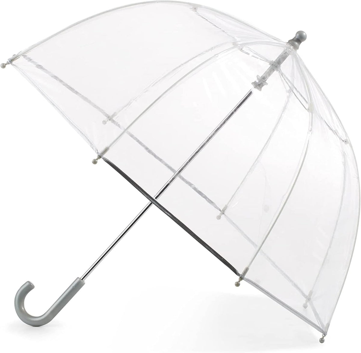 The Weather Station Kids Clear Dome Bubble Rain Umbrella, Kids, Transperant, Fiberglass Frame, Windproof, Lightweight, Stick, Wind and Rain Protection