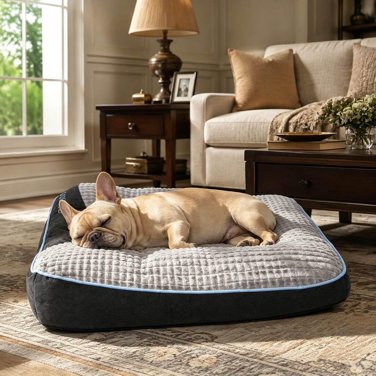 Orthopedic Dog Bed for Medium Dogs, Rectangle 32"X25"X7", Durable Warm Soft Plush Pet Couch Bed, High-Density Sponge Joint Relief, Calming Anti-Anxiety Dog Crate Pad with Non-Slip Bottom