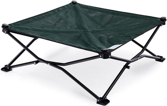 Coolaroo On-The-Go Elevated Dog Bed - Foldable Pop-Up Travel Dog Bed with Breathable, Moisture-Resistant Fabric, Carry Bag Included, Lightweight & Portable, Brick, Medium