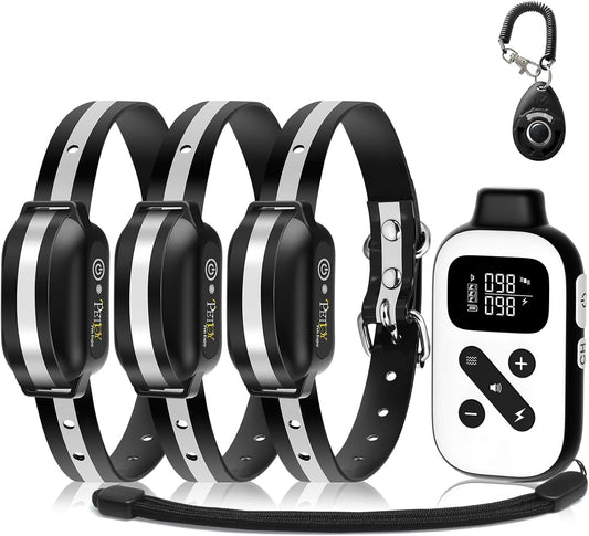 Petjoy Shock Collar for 3 Dogs, Bark & Training Collar Combo