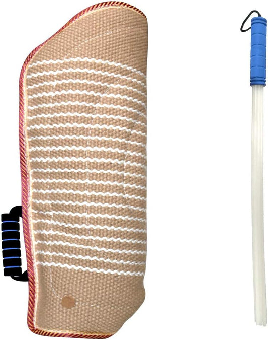 Dog Bite Training Set Professional Dog Bite Sleeve Arm with Whip Agitation Stick for Dogs Training Equipment Protection for Biting Playing Tugging Toy Interactive Pitbull German Shepherd Puppy K9