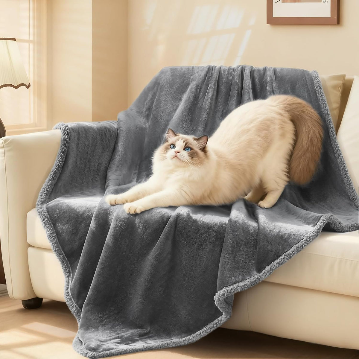Ameritex Pet Bed Cover Dog Bed Blanket for Sofa and Furniture Waterproof New Pattern Design (30X70 Inch, Dark Grey)