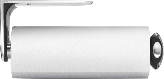 Simplehuman Wall Mount Paper Towel Holder, Under-Cabinet or Wall Mounted Rack, Horizontal or Vertical Install, One-Handed Tear with Tension Spring, Quick-Release Knob, Brushed Stainless Steel