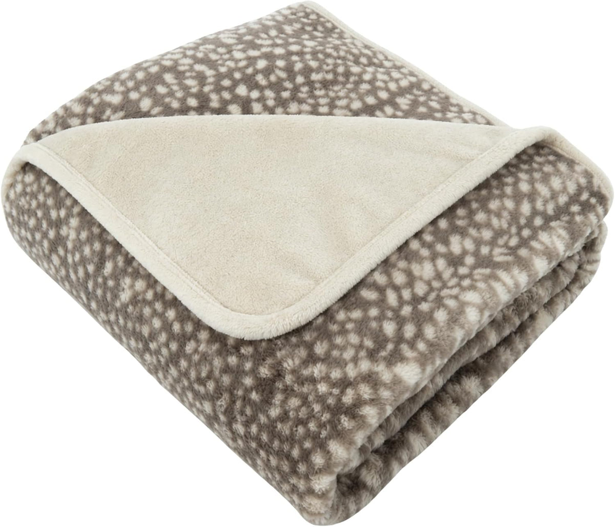 Arlee Waterproof Pet Blanket, 60X70, Taupe Rabbit Fur Spots