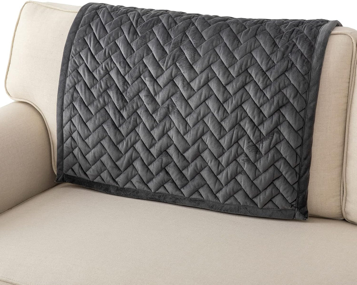 Eismodra Velvet Sectional Couch Covers for Dogs,Dark Gray,1Pc,36''X36''