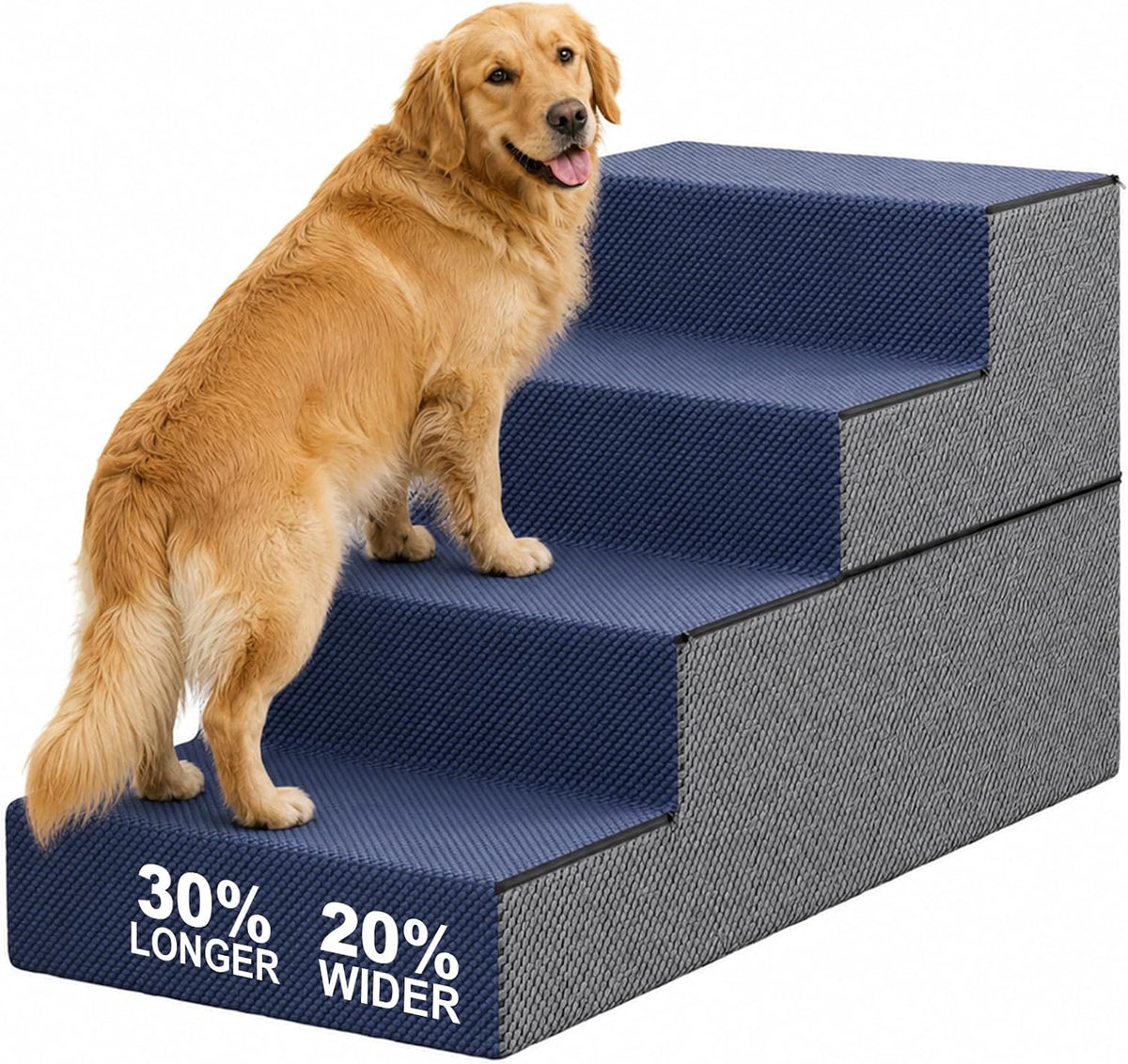 ZOMISIA Dog Ramp for Large Dogs with Tunnel, 24" H 5 Steps for High Bed