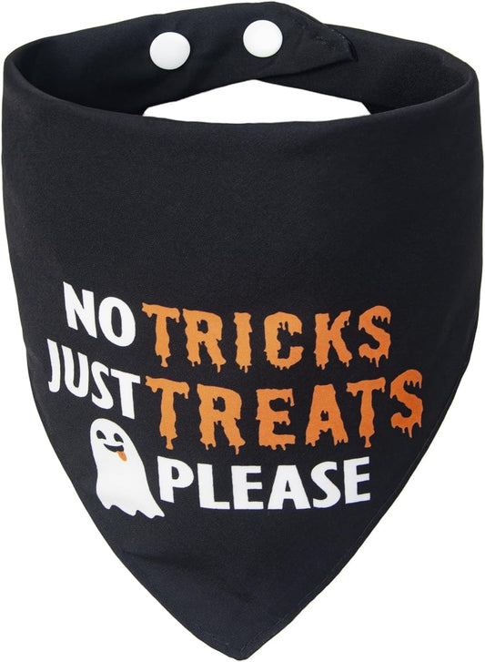 Halloween Dog Bandanas No Tricks Just Treats Costumes for Large Pet