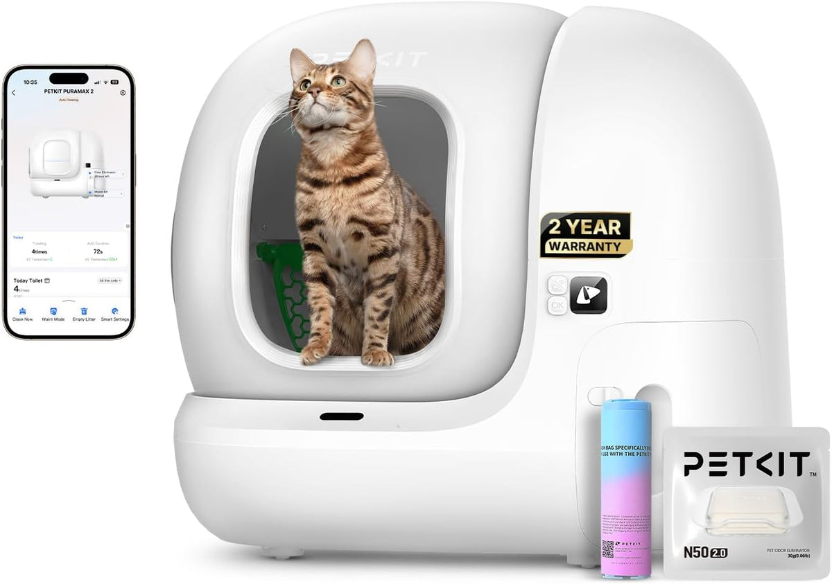 Aphyxen XL Stainless Steel Litter Box with Lid, Enclosed Cat Litter Box