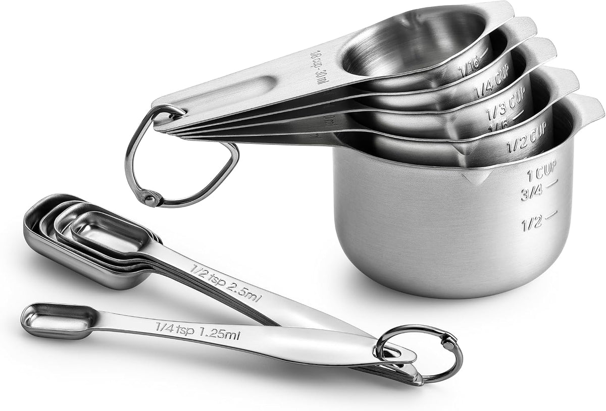 Spring Chef Stainless Steel Measuring Cups and Spoons Set of 14 W/Leveler