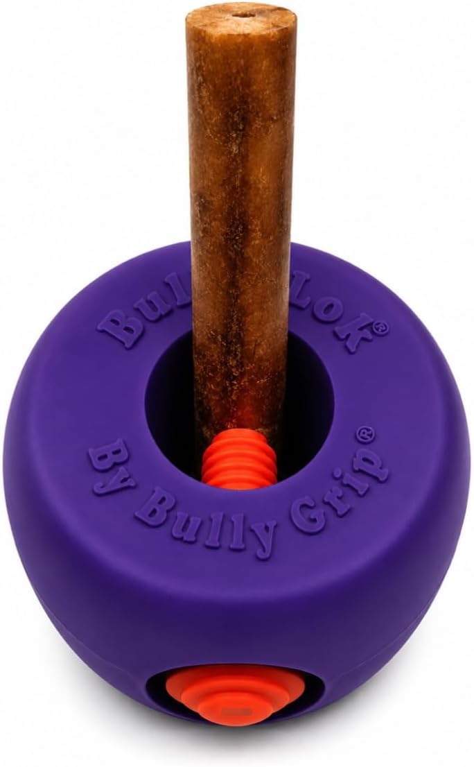Bully Grip Bully Stick Holder for Dogs, Bully Lok Dog Safety Device, Prevents Choking Small, Medium, Large Dogs, Yak Cheese, Collagen, Dental Chew, Rawhide, Bone, Antler, Treats, Toy Safety Device
