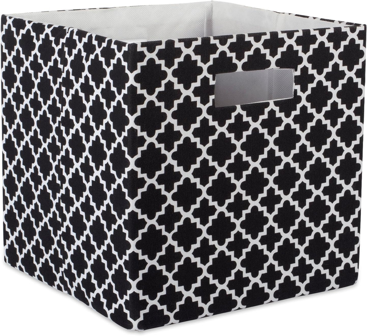 DII Hard Sided Collapsible Fabric Storage Container for Nursery, Offices, & Home Organization, (13X13X13) - Lattice Black