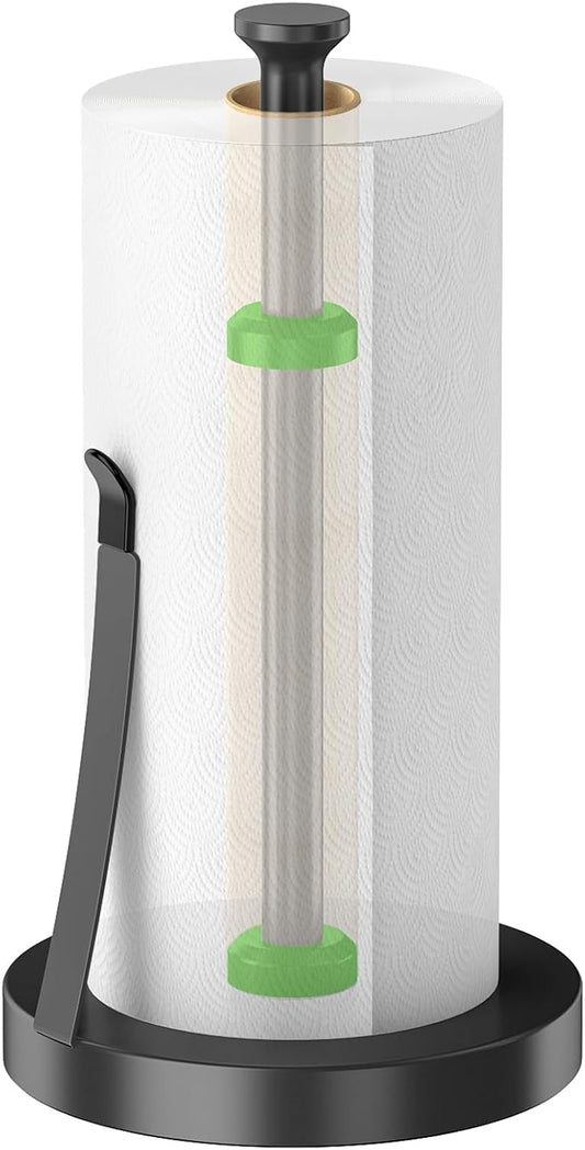 Jesginboo Countertop Paper Towel Holder for Kitchen, Black Tension Arm