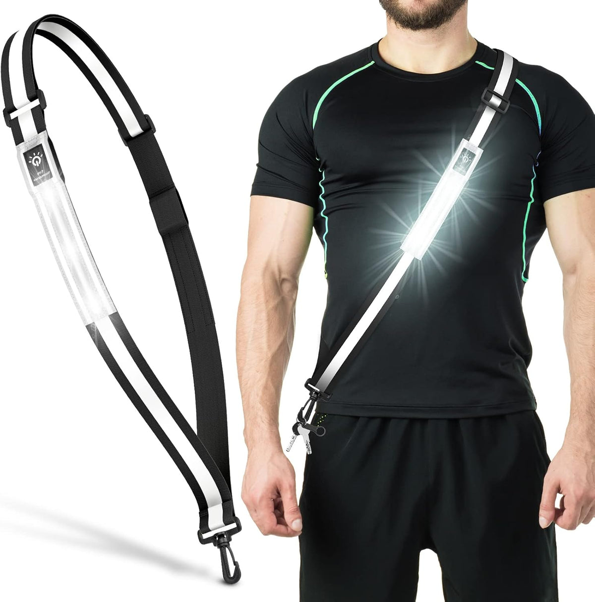 Rechargeable LED Reflective Sash for Night Walking