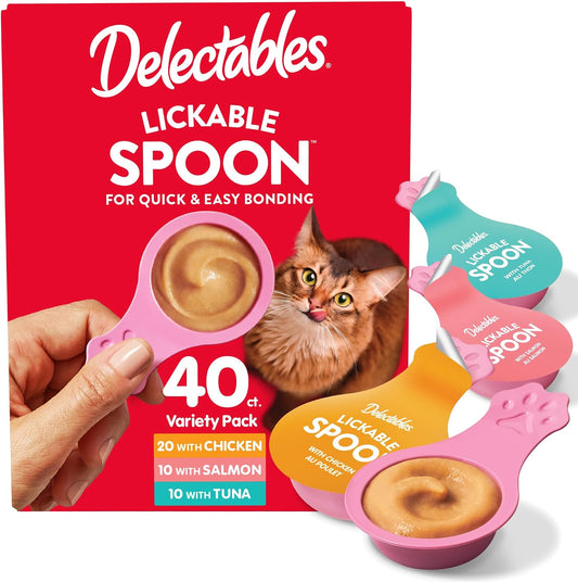 Delectables Squeeze up Variety Pack, Creamy Squeezable Puree, Lickable Wet Cat Treats, Grain Free, No Added Fillers, No By-Products, No Added Preservatives, 0.5 Ounces Tube, 104 Tubes Total